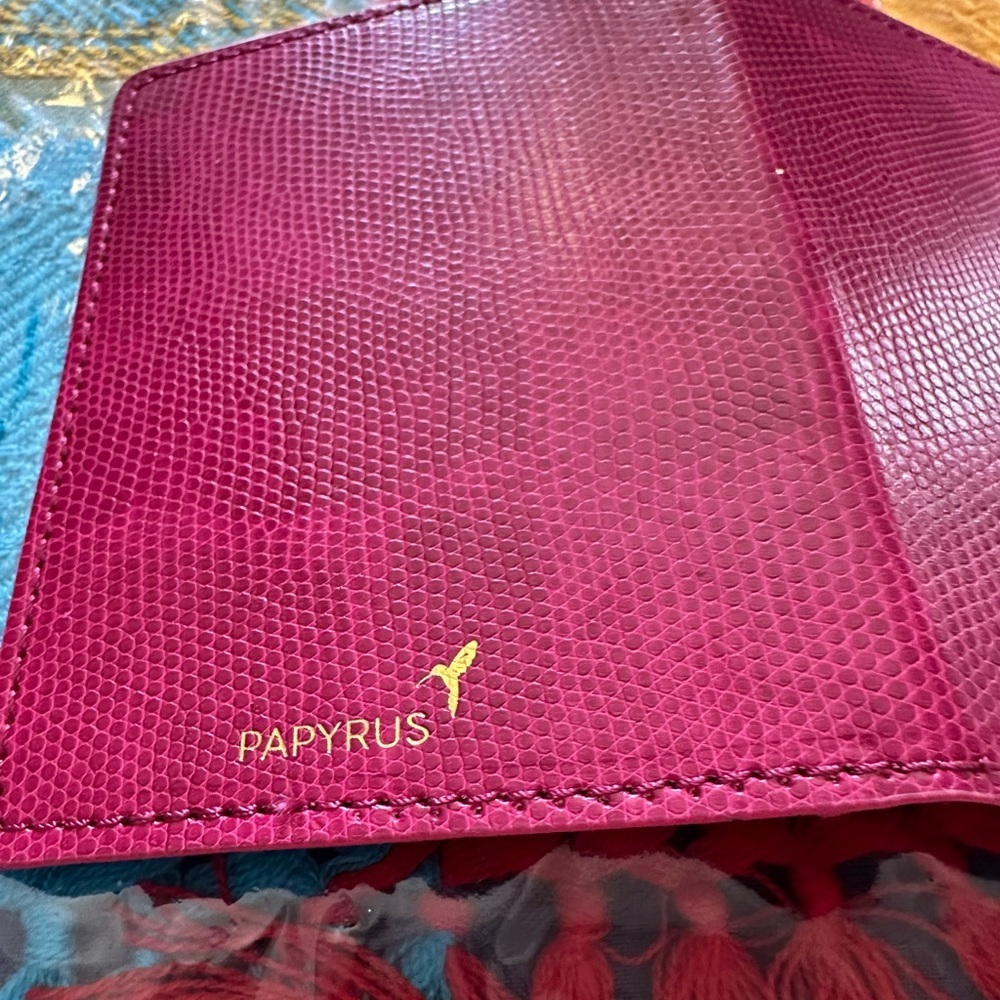 Passport book leather suede lining never used from papyrus.